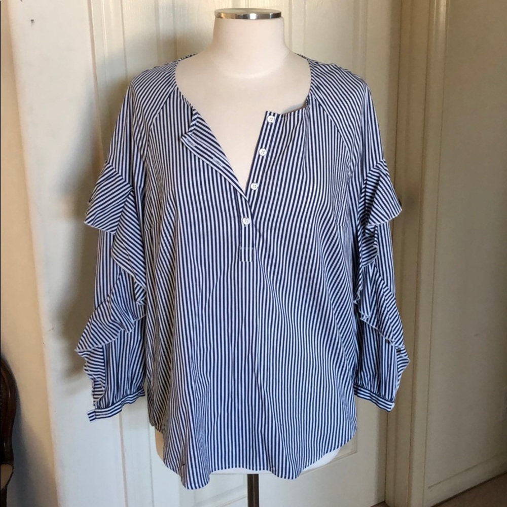 Splendid Ruffle Sleeve Blouse